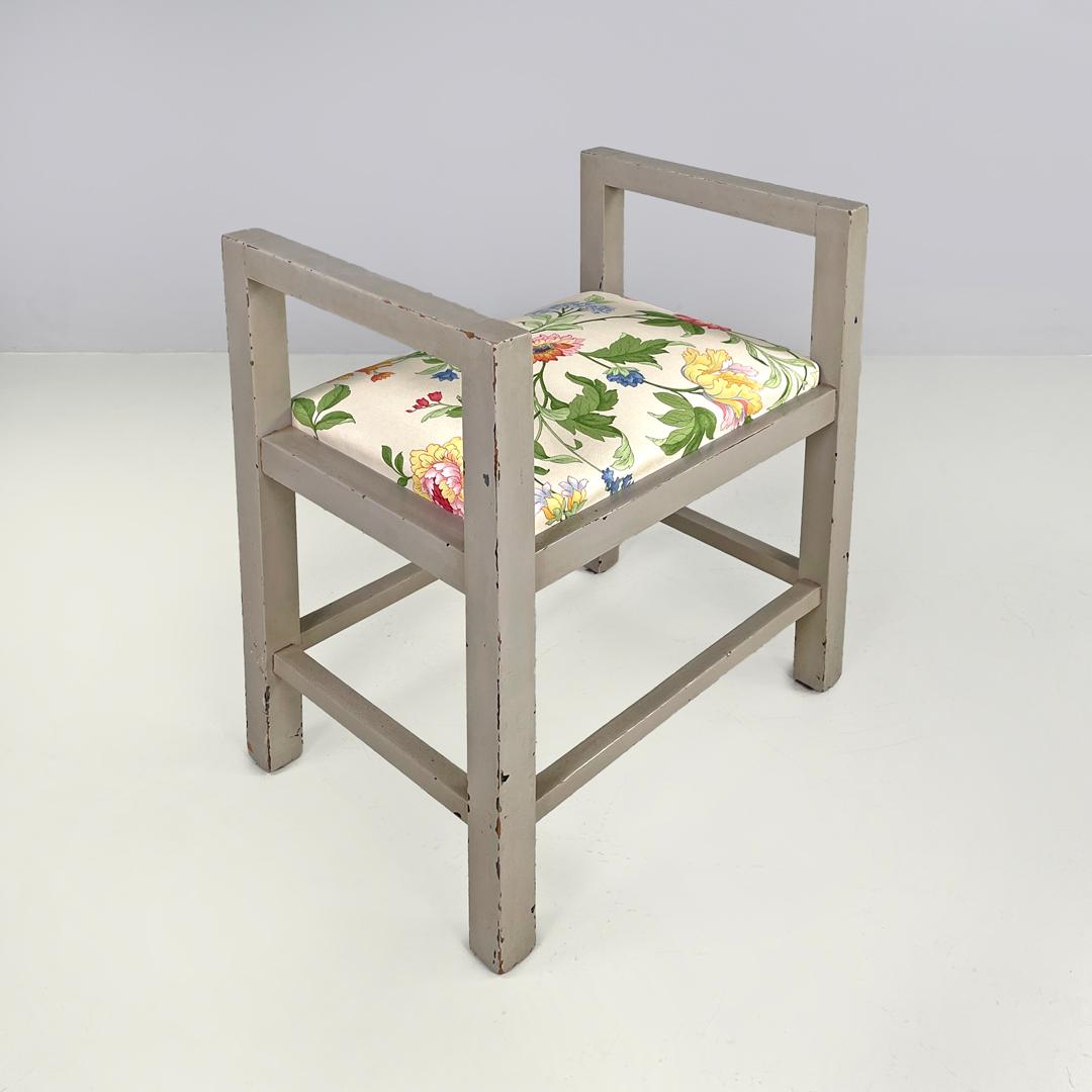 Graue Hocker im italienischen Art déco-Stil von Gino Maggioni für Atelier Borsani Varedo, 1930er Jahre im Zustand „Relativ gut“ im Angebot in MIlano, IT
