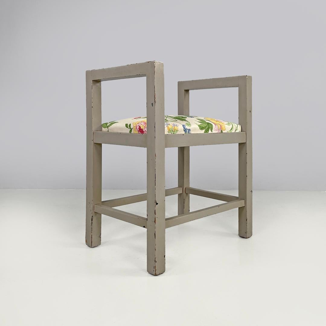 Graue Hocker im italienischen Art déco-Stil von Gino Maggioni für Atelier Borsani Varedo, 1930er Jahre (Stoff) im Angebot