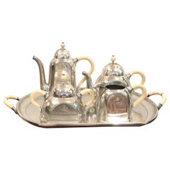Italian Art Deco Hotel Silver Plate Ocean Liner Tea Coffe Set