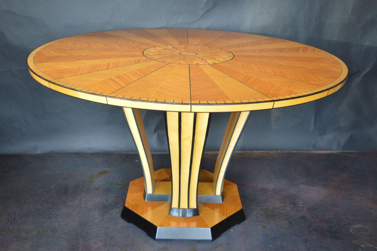 Milieu du XXe siècle Table italienne Art Déco en bois de satin marqueté en vente
