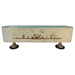 Italian Art Deco Inlaid Sideboard Attr. Vittorio Dassi and Anzani, 1950s