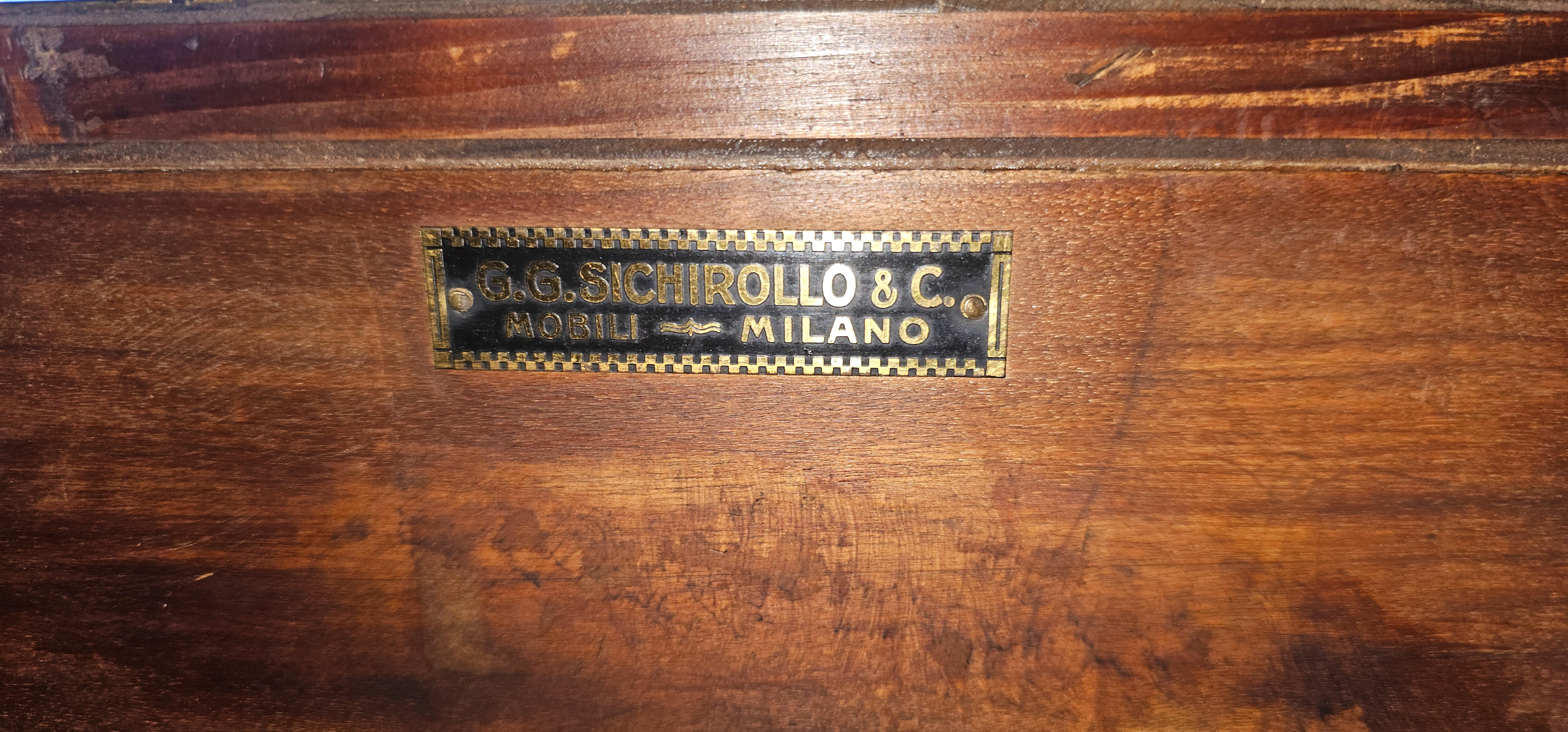Italian Art Deco Inlayed Sidebeoard or Cabinet Bar by Sichirollo, 1930s For Sale 12