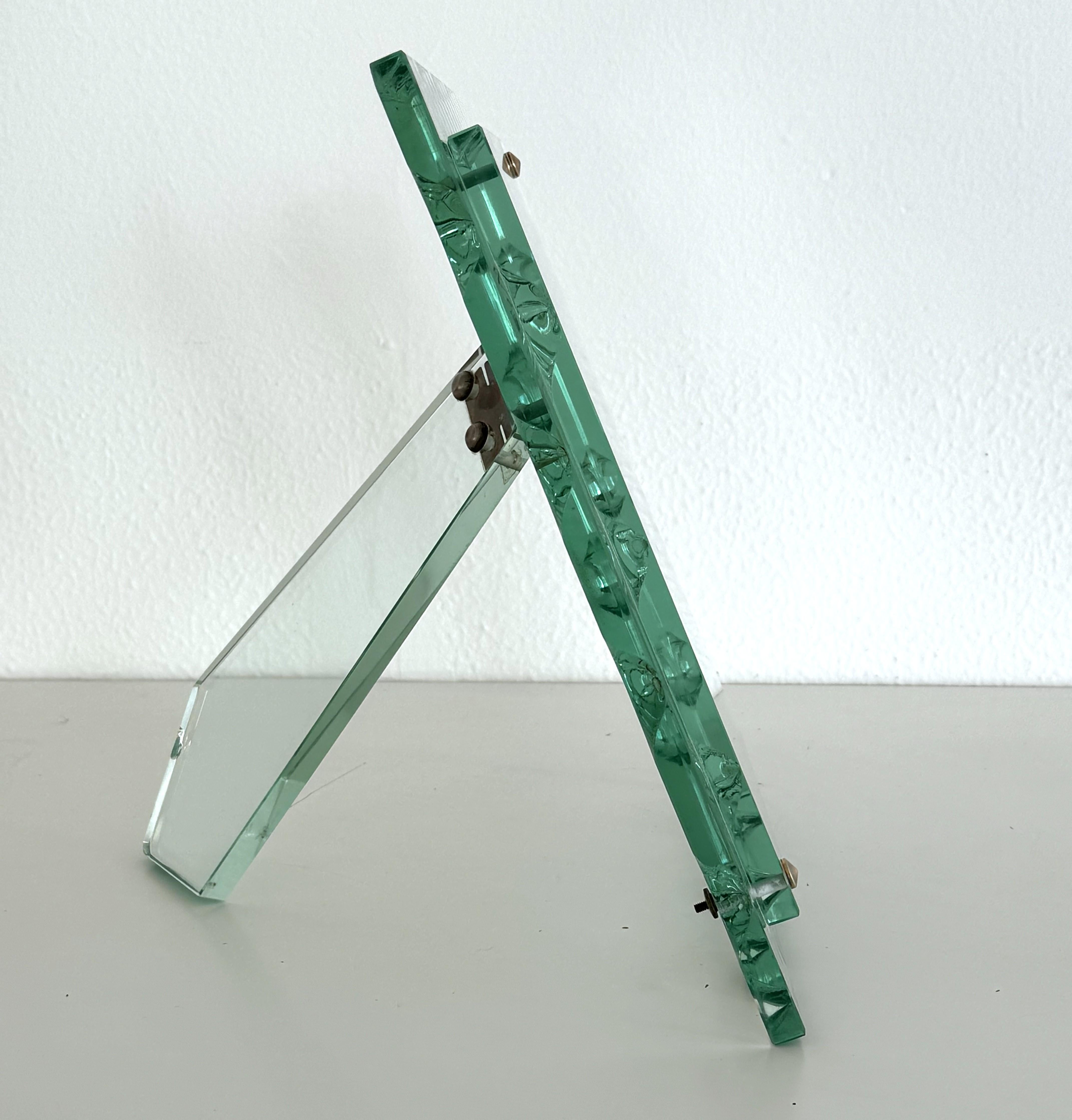 XX secolo Cornice in cristallo Art Deco italiana di grandi dimensioni, anni '40 in vendita