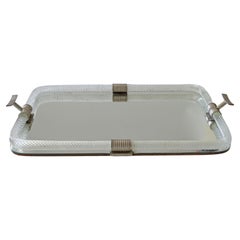 Italian Art Deco Large Murano Glass Bar Tray, 1930s