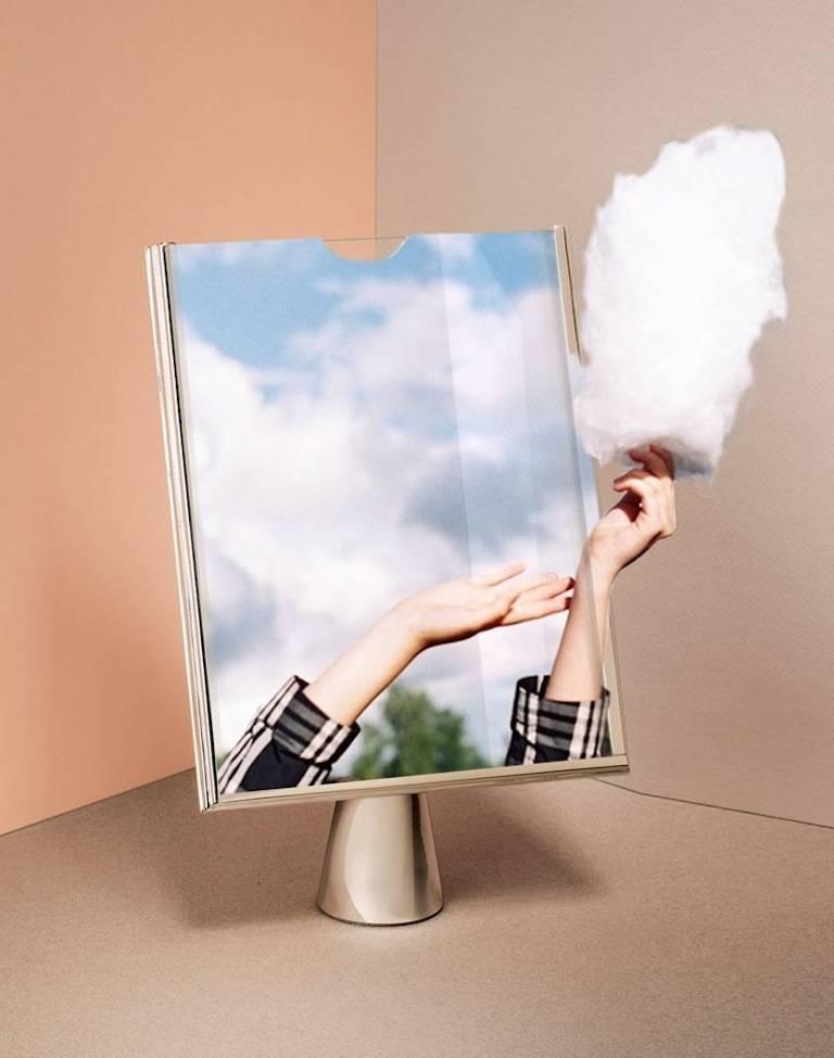 Italienischer italienischer Fotorahmen emailliert Silber ,Patience Pink im Angebot 4