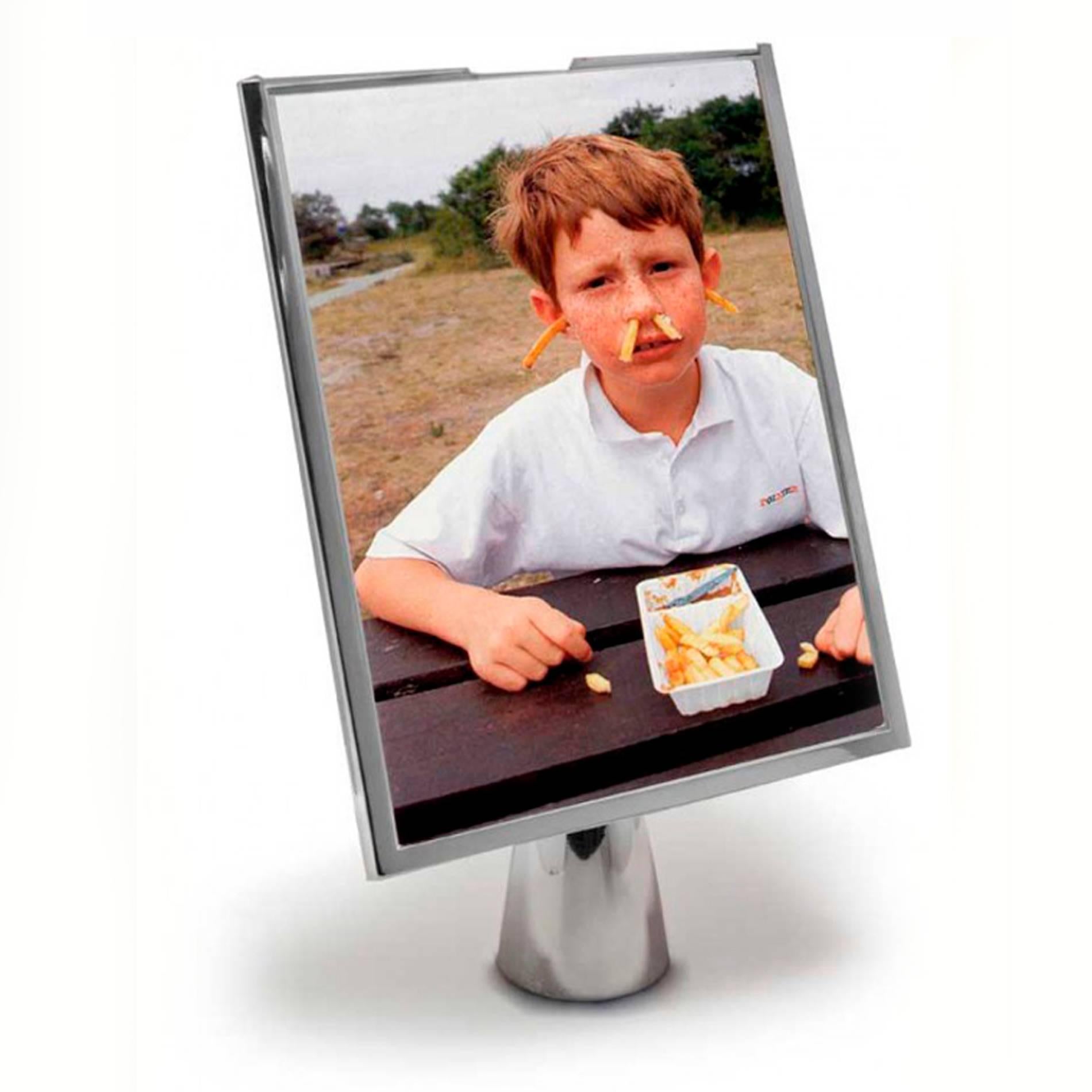 Italienischer italienischer Fotorahmen emailliert Silber ,Patience Pink im Angebot 2