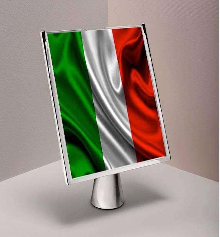 Italian Photo Frame Enameled Silver , Patience Pink For Sale 4