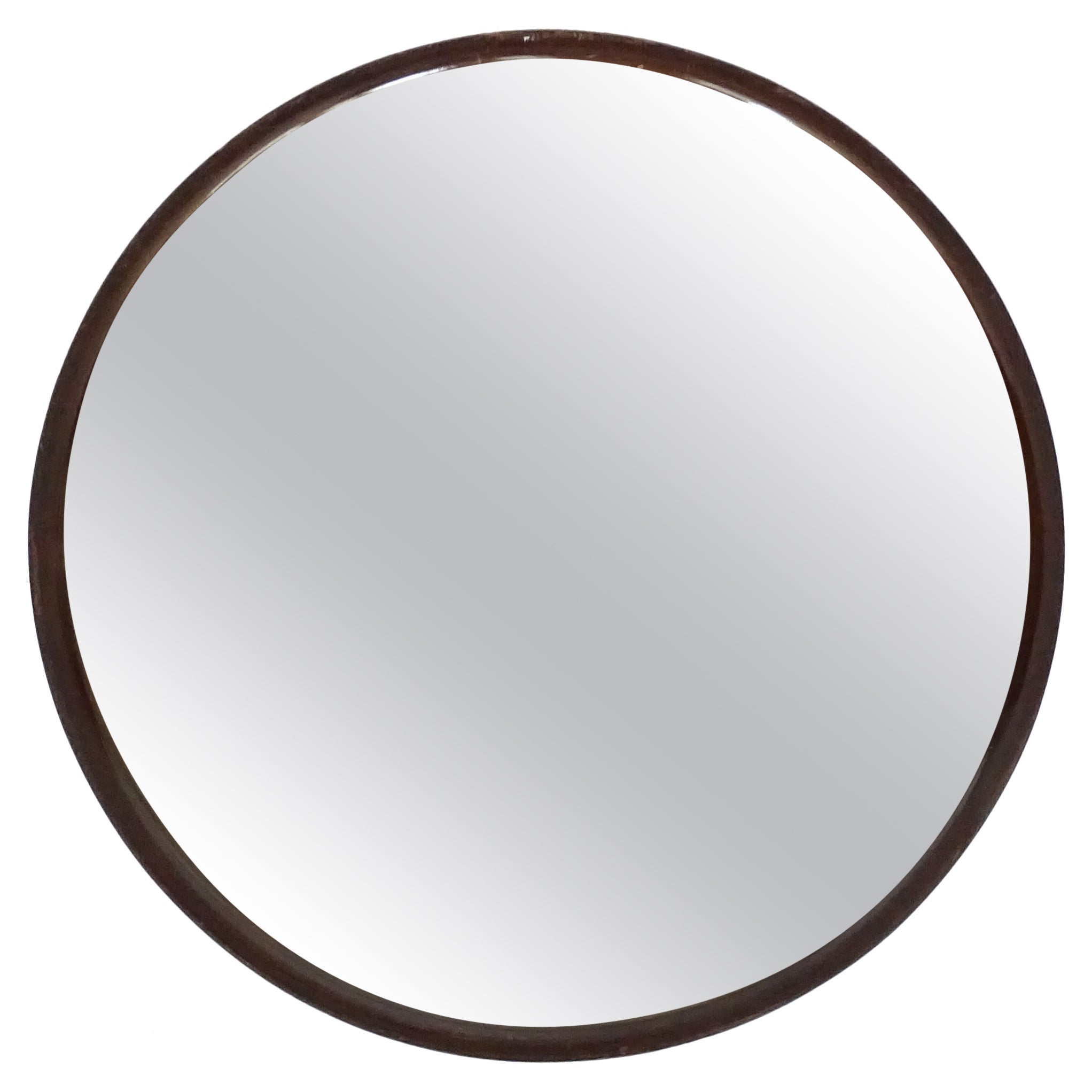 Italian Art Deco Lazy Susan Rotating Mirrored Tray, 1930s