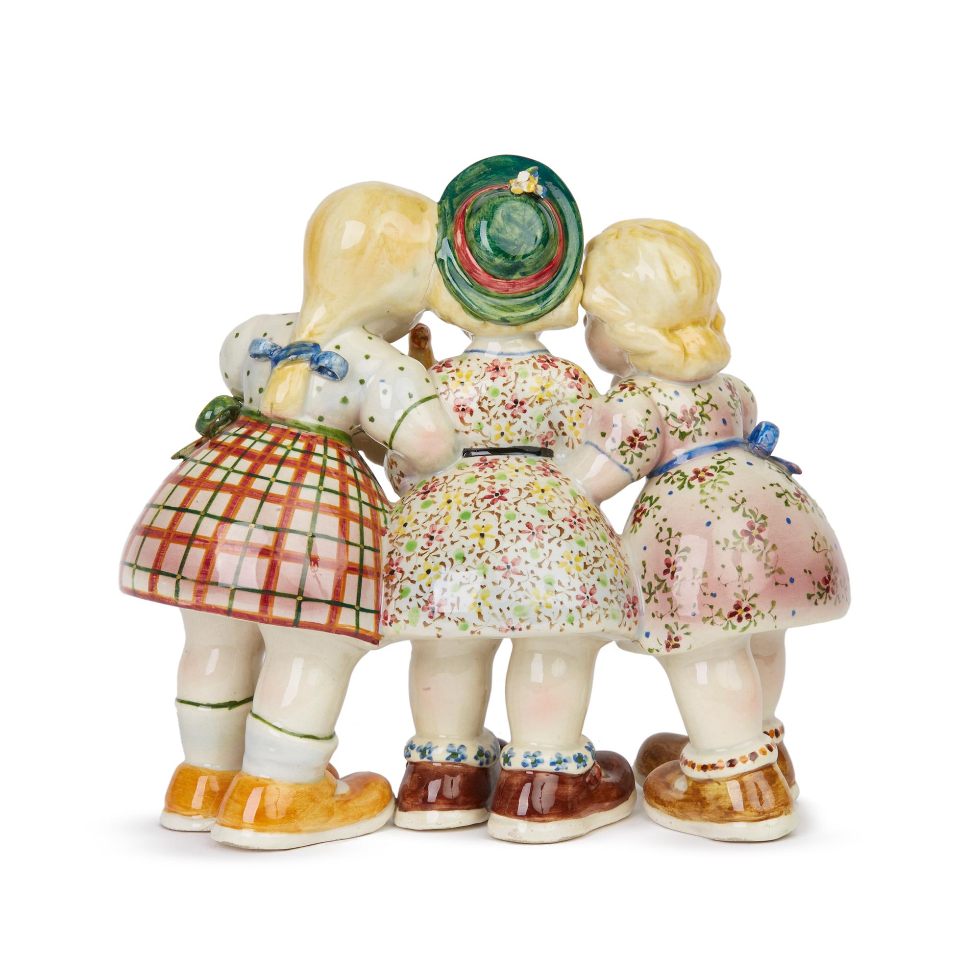 Hand-Painted Italian Art Deco Lenci Style Pottery Girl Singers Group