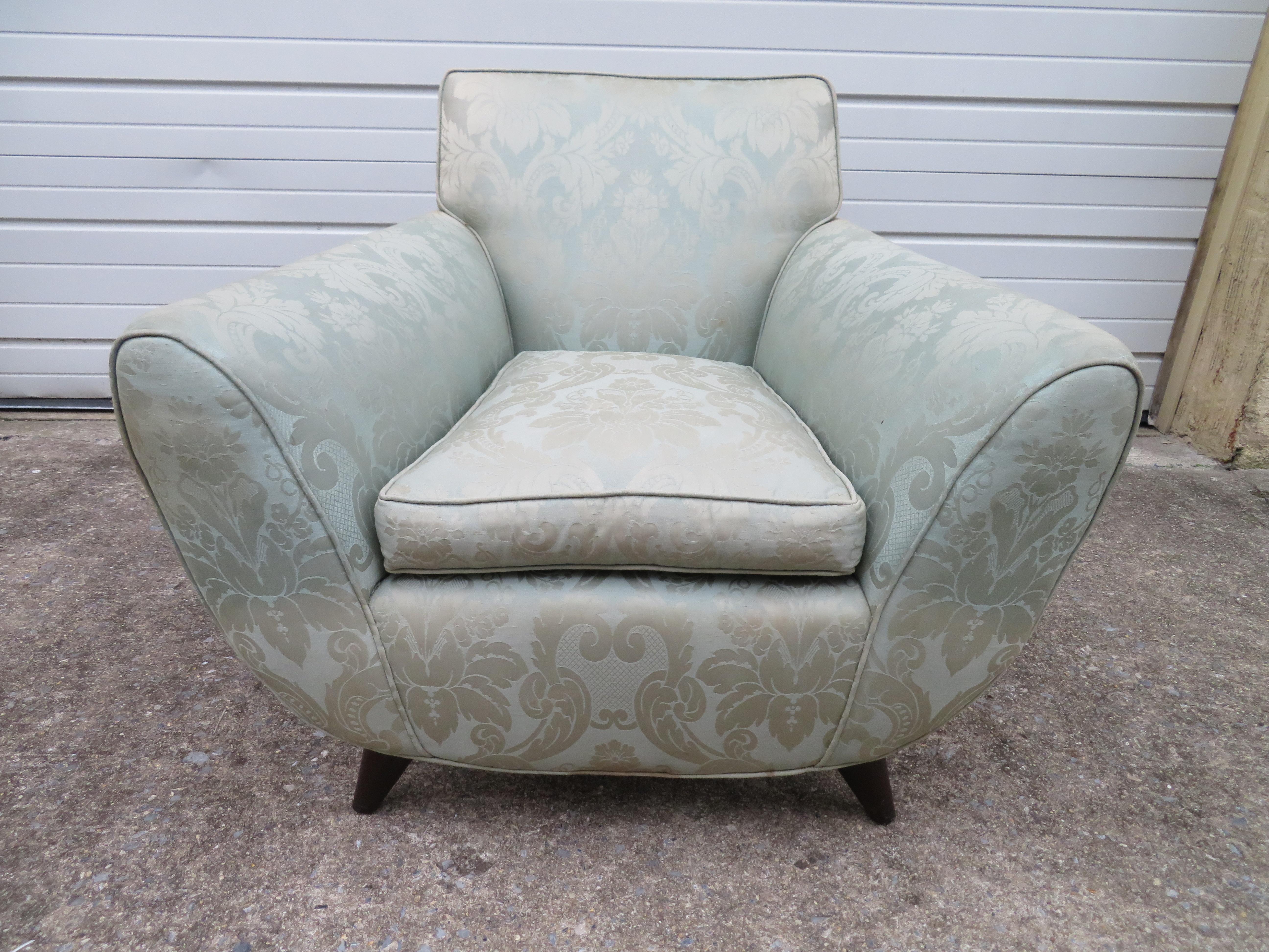 Italian Art Deco Lounge Armchair Attributed to Guglielmo Ulrich, circa 1940s For Sale 8