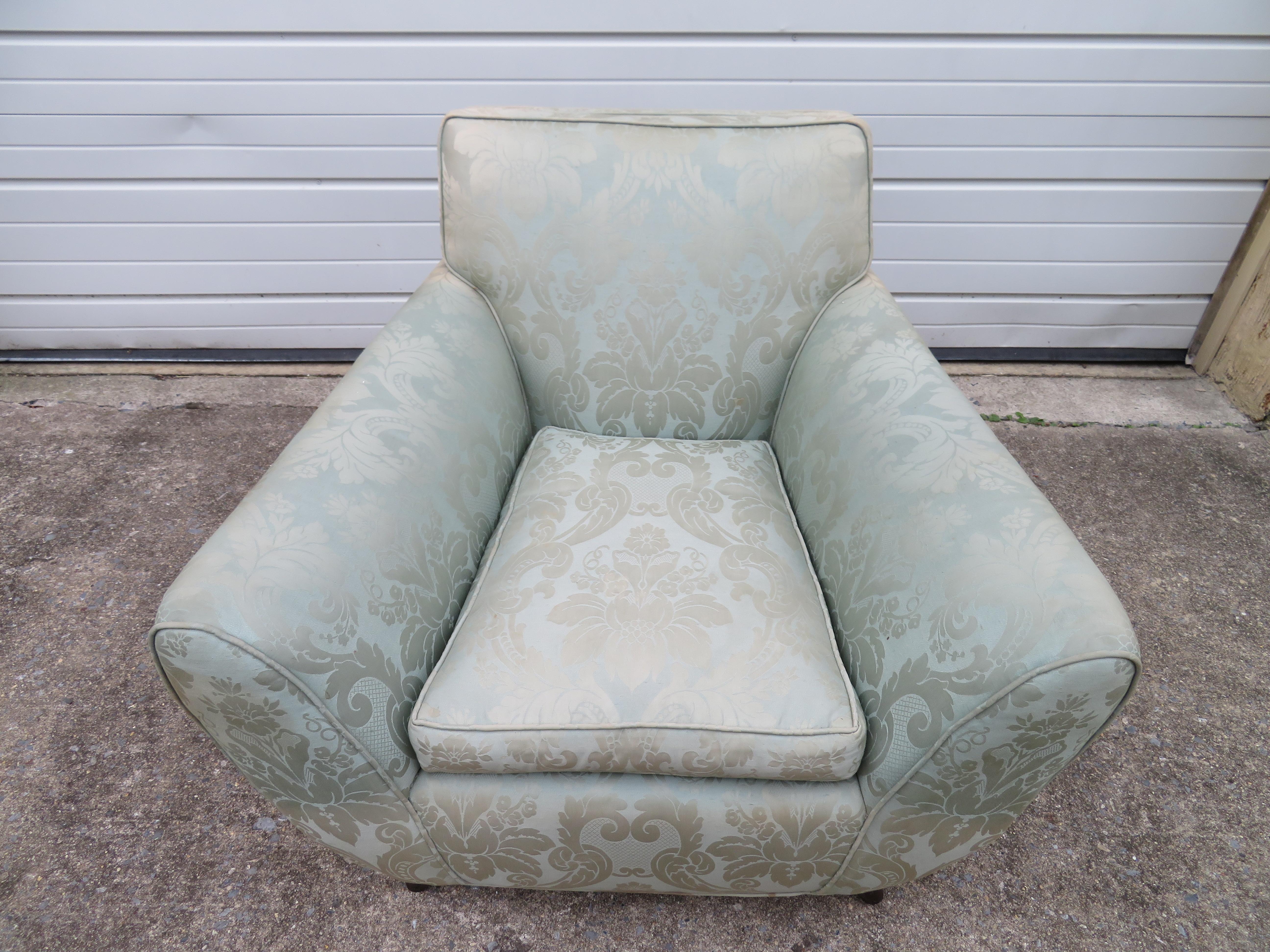 Upholstery Italian Art Deco Lounge Armchair Attributed to Guglielmo Ulrich, circa 1940s For Sale