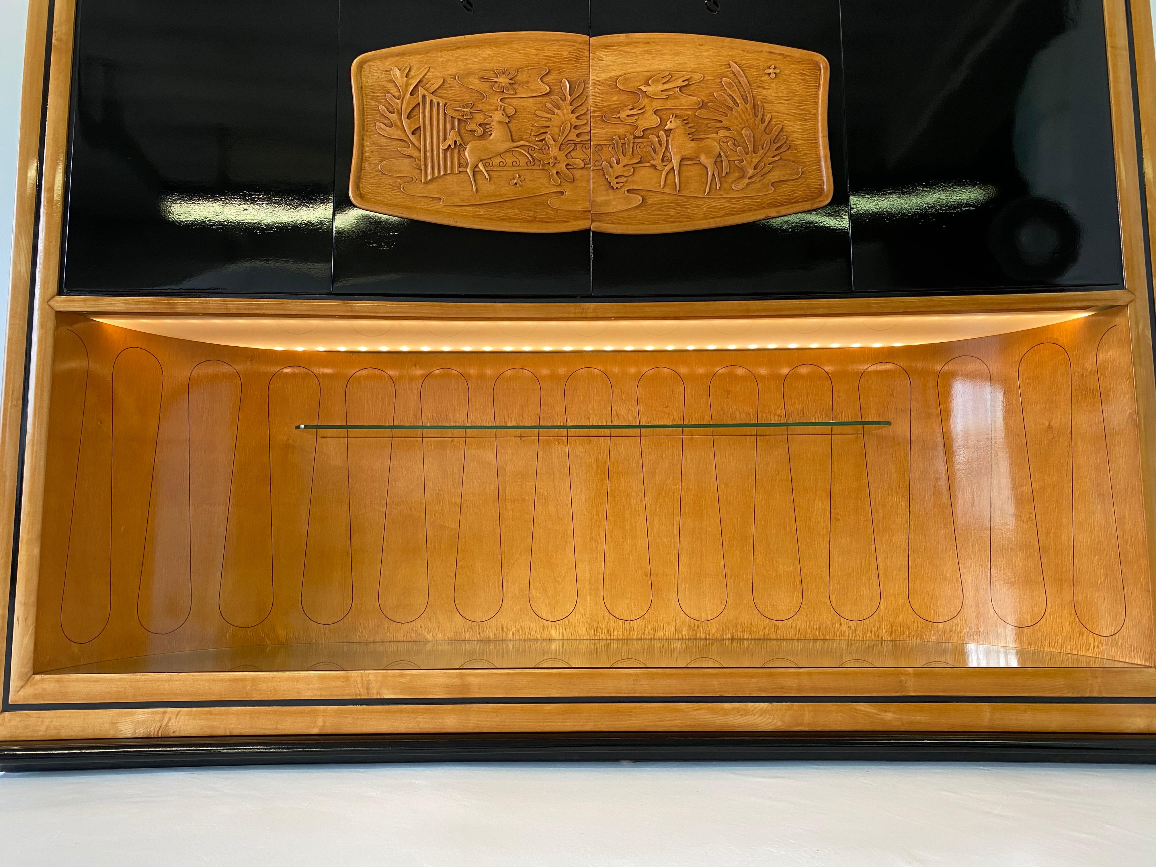 maple bar cabinet