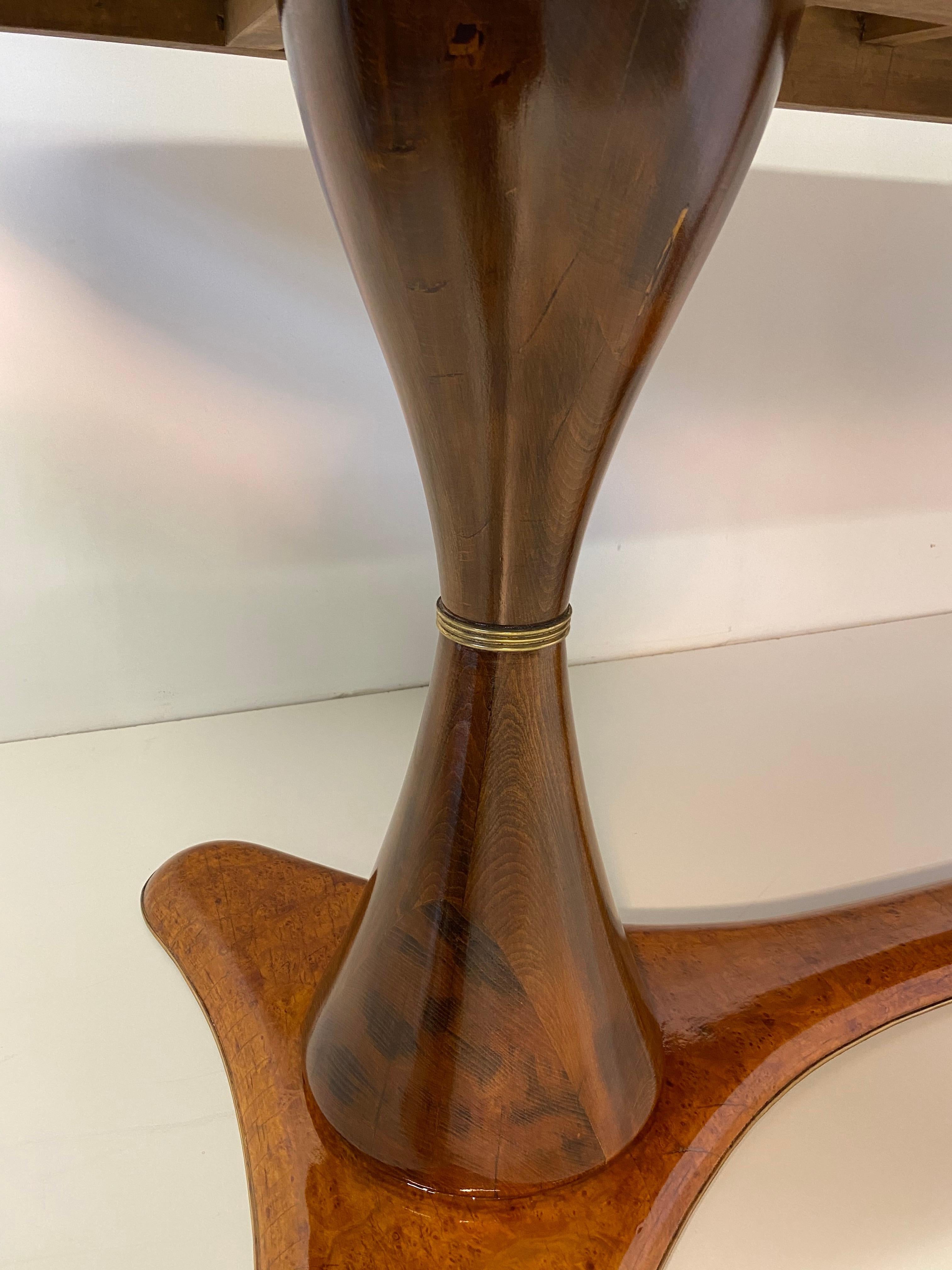 Italian Art Deco Maple Briar and Walnut Dining Table, 1940s 2