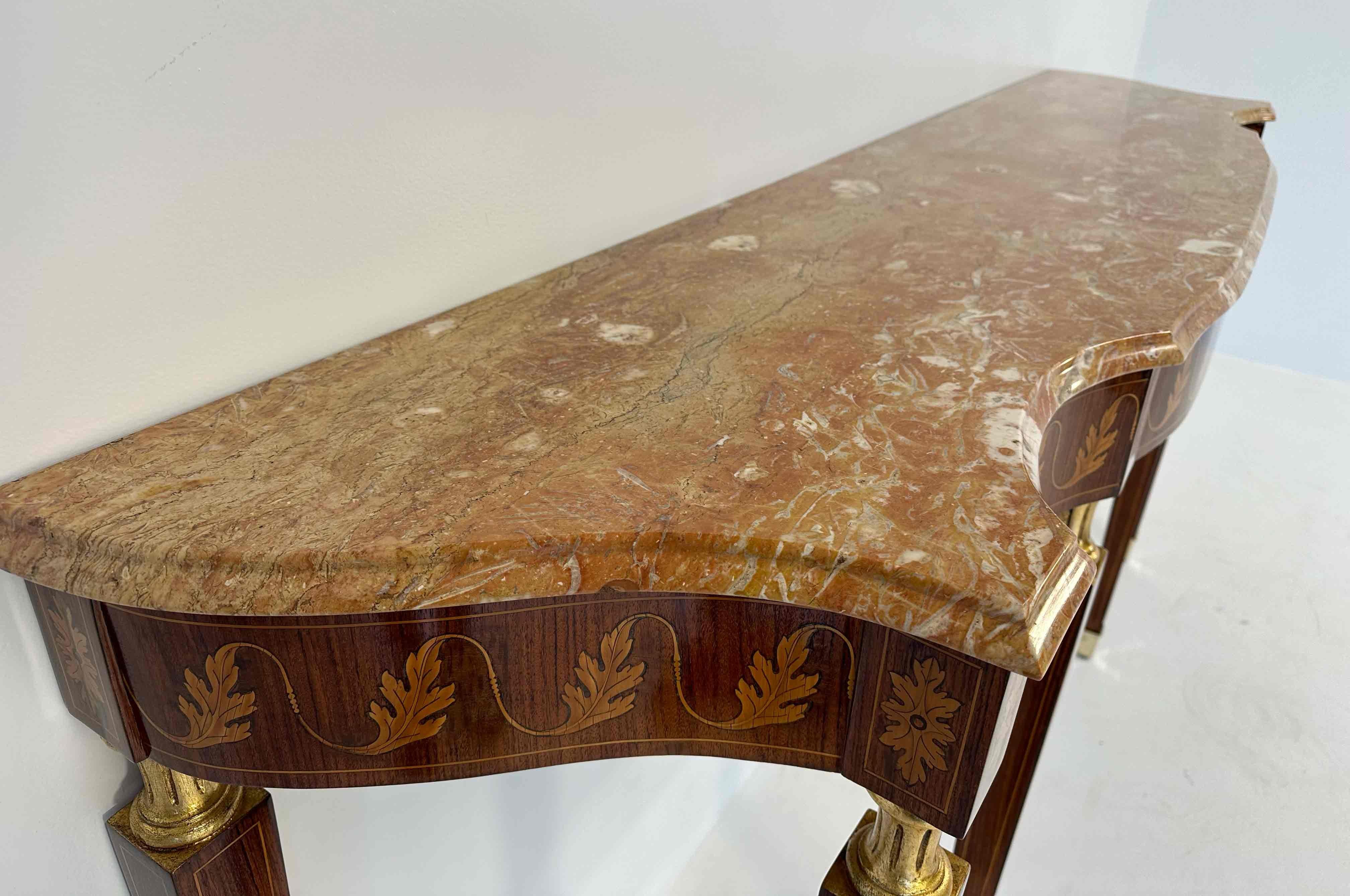 Italienische Konsole aus Marmor und eingelegtem Holz im Art déco-Stil, Paolo Buffa zugeschrieben, 1950er Jahre im Angebot 5