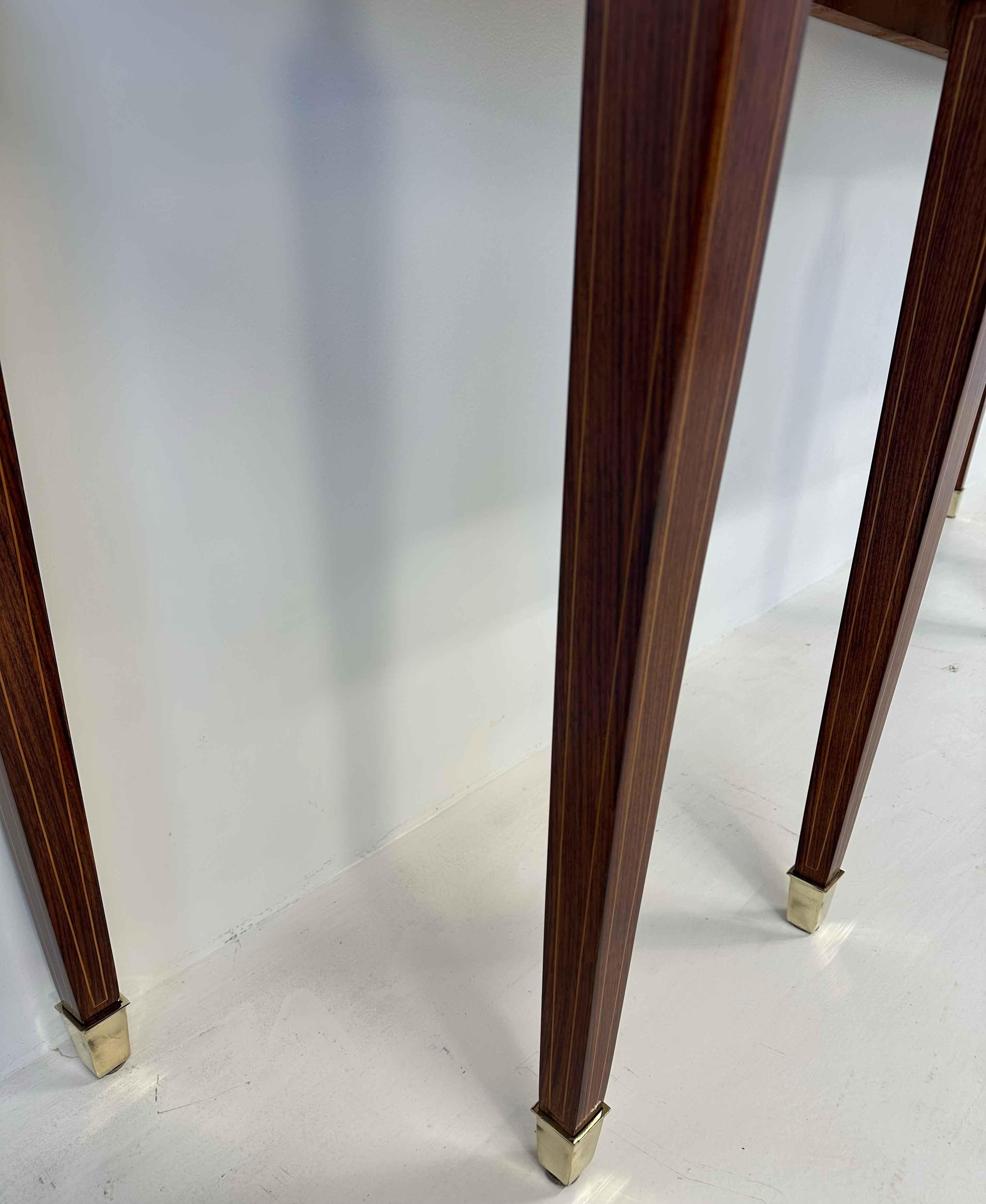 Italienische Konsole aus Marmor und eingelegtem Holz im Art déco-Stil, Paolo Buffa zugeschrieben, 1950er Jahre im Angebot 4