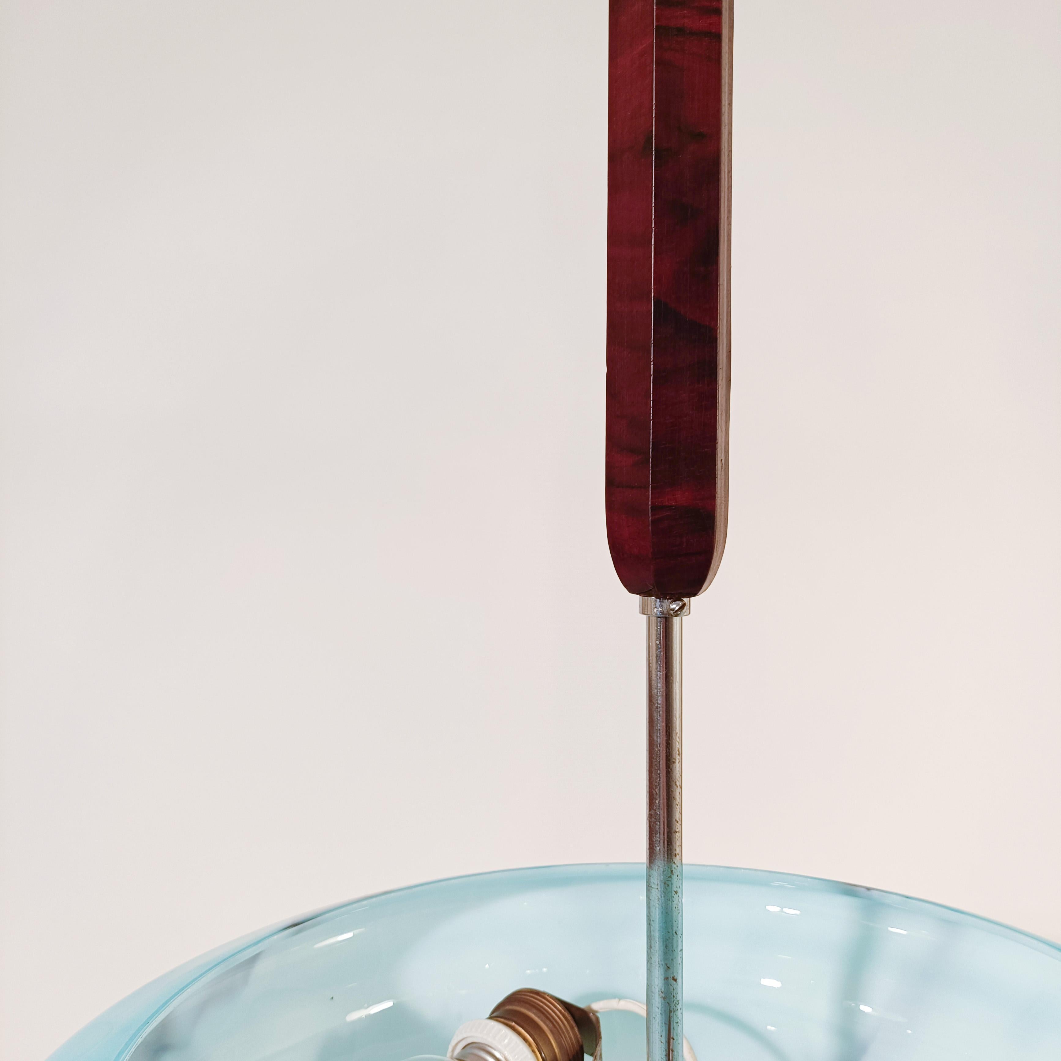 Art Decó italiano. Lámpara colgante de cristal de Murano efecto mármol, años 30 en venta 3