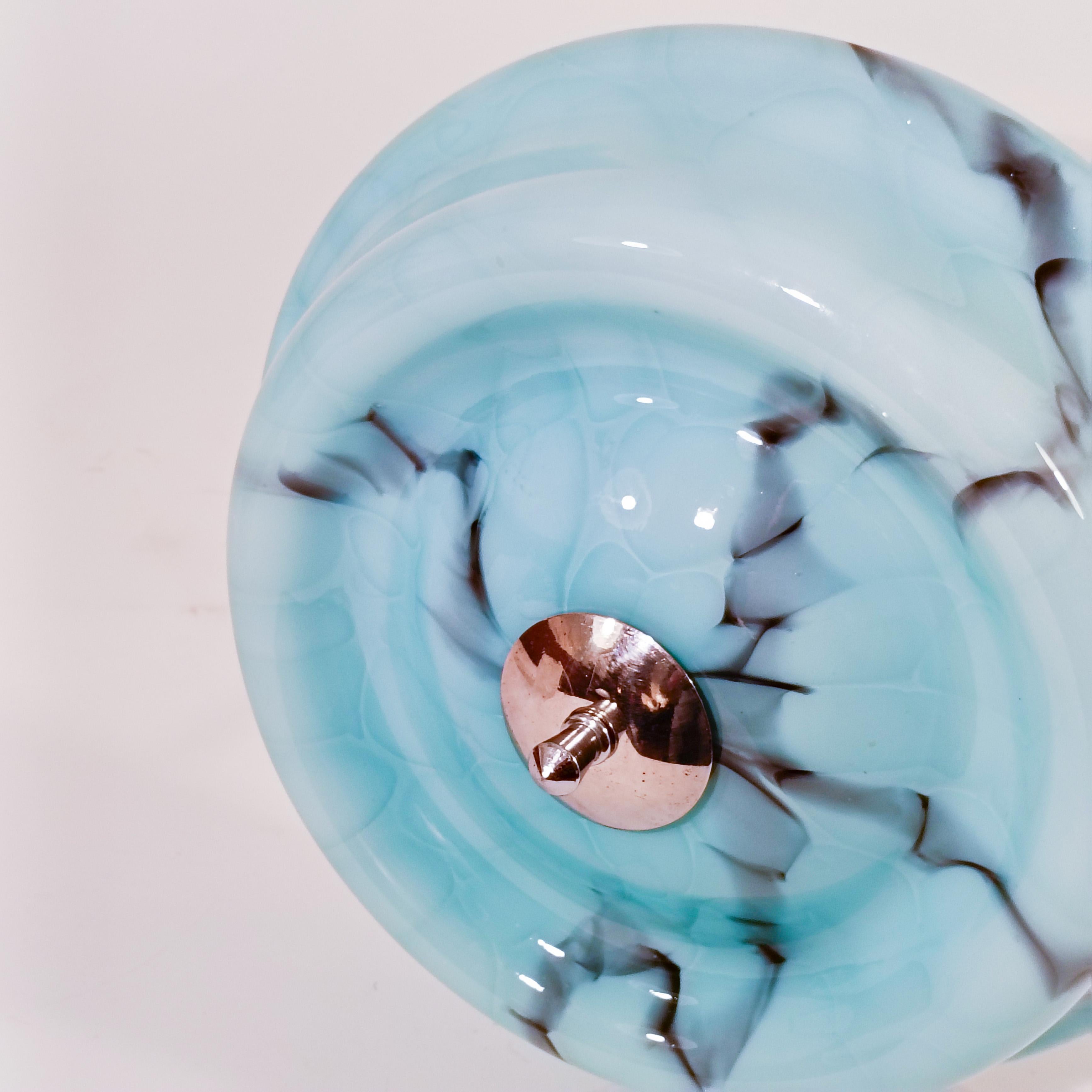 Art Decó italiano. Lámpara colgante de cristal de Murano efecto mármol, años 30 en Bueno estado para la venta en SANT ADRIÀ DE BESÒS, ES