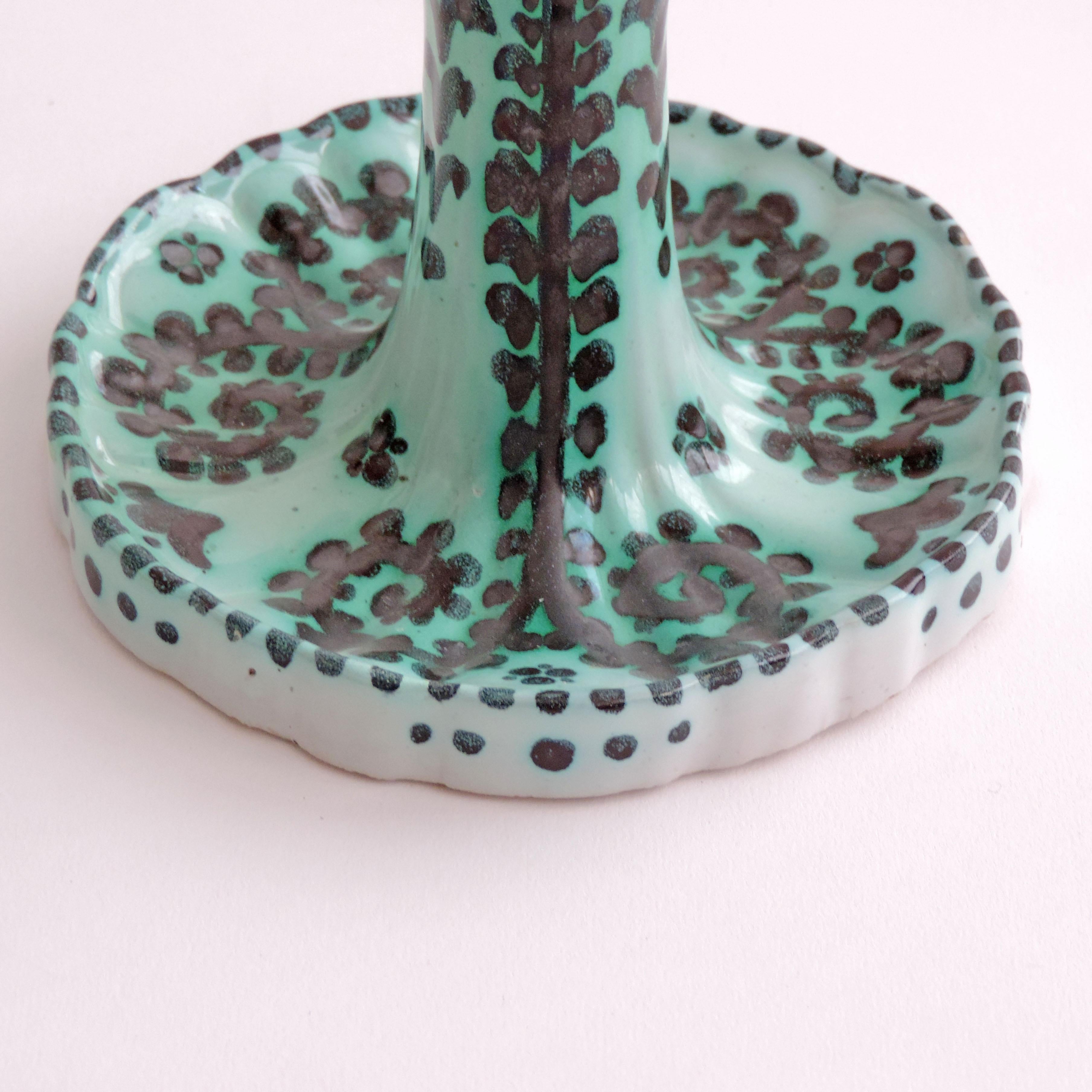 Early 20th Century Italian Art Deco Matricardi Ceramic Candle Holder, Italy 1920s For Sale
