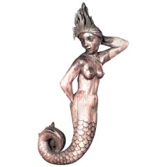 Italian Wooden Mermaid Wall Plaque