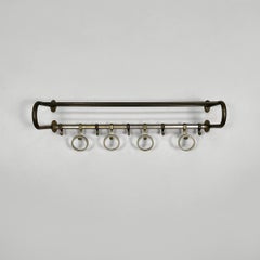 Italian Art Deco metal wall coat rack, 1930s