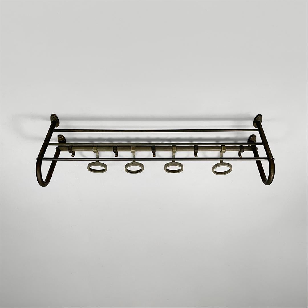 Milieu du XXe siècle Porte-manteau mural en métal Art&Deco italien, années 1930 en vente