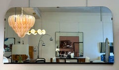 Italian Art Deco Mirror with Sandblasted Geometric Decorations, 1940s