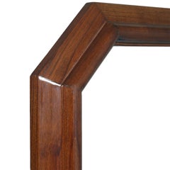 Italian Art Deco Mirror Dressing Table, Psyche Mirror in Walnut with Two Drawers