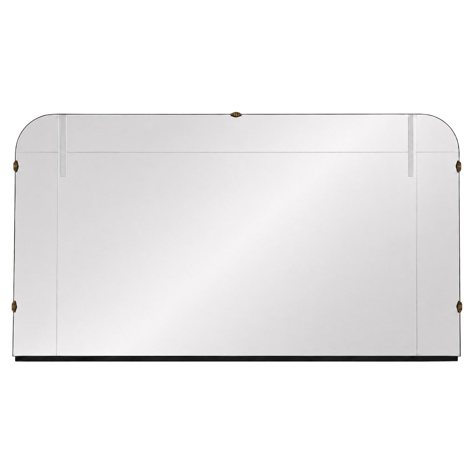 Italian Art Deco Mirror with Sandblasted Geometric Decorations, 1940s