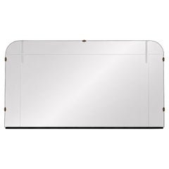Italian Art Deco Mirror with Sandblasted Geometric Decorations, 1940s