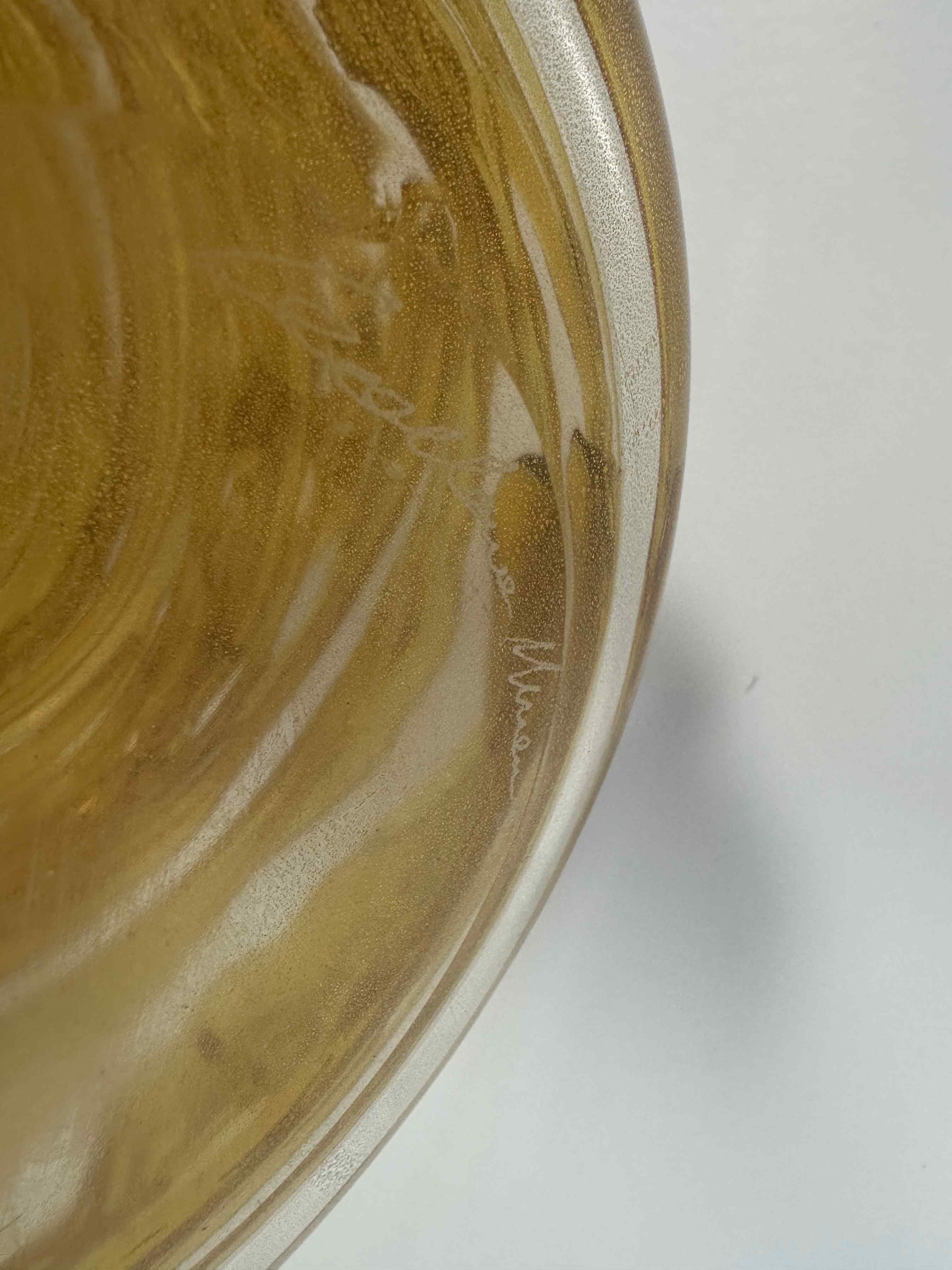Murano Glass Italian Art Deco Murano Amber Glass Vase by Cenedese 