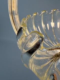 Italian Art Deco Murano Glass and Brass Pendant in the style of Seguso, 1930s