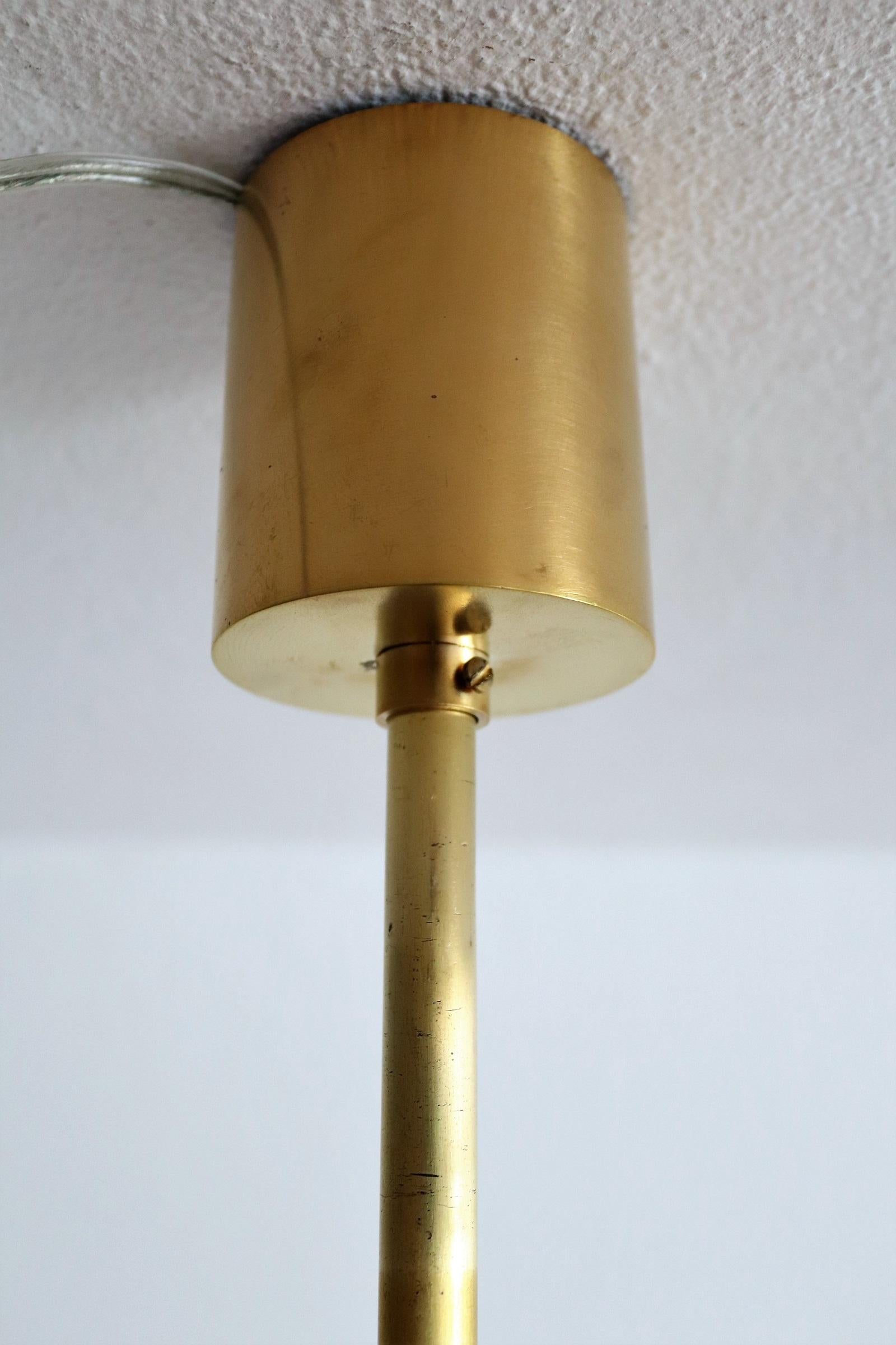 Italian Art Deco Murano Glass and Brass Pendant Light by Barovier & Toso, 1940s 11