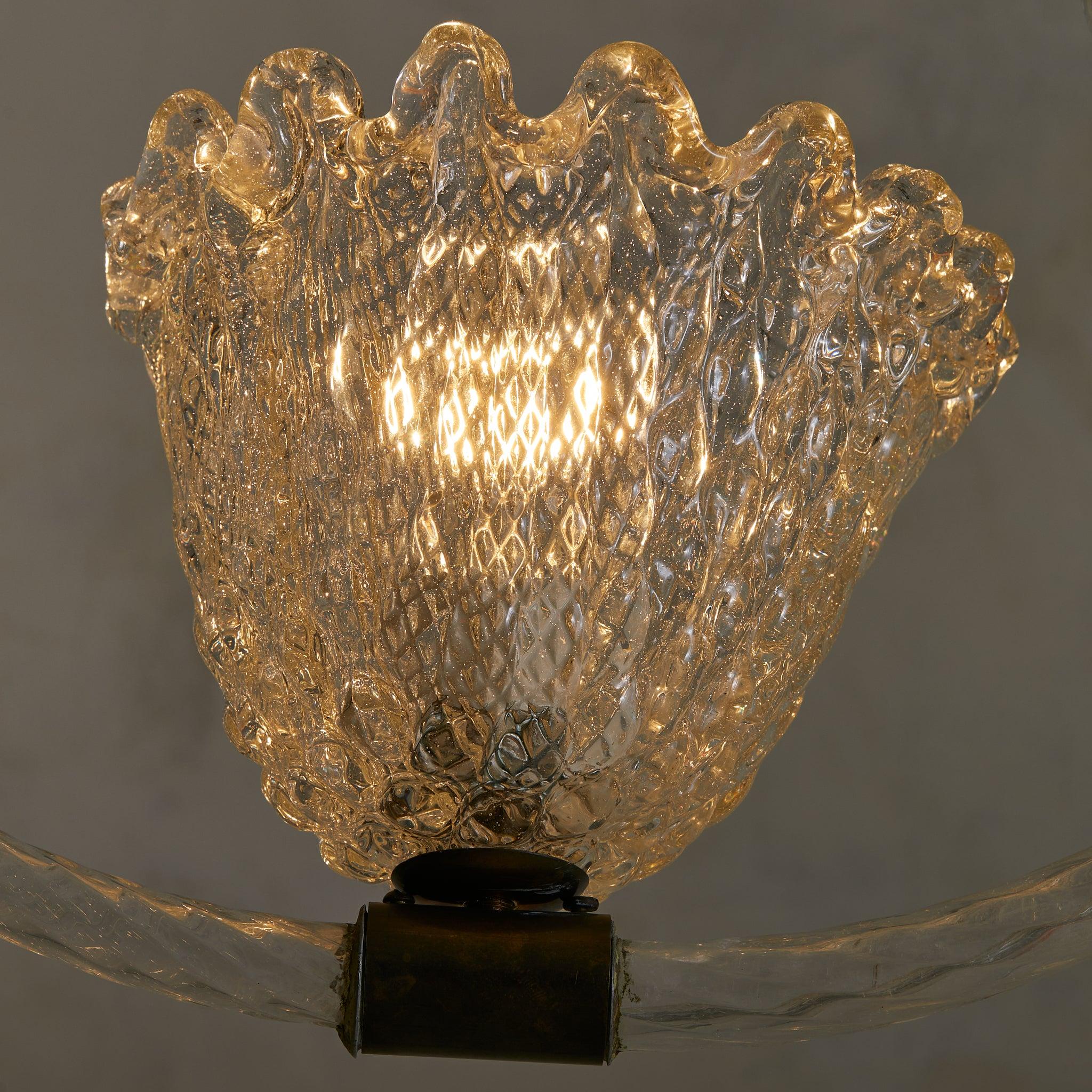 Italienischer Korbanhänger aus Murano-Glas im Art-Déco-Stil, Barovier & Toso zugeschrieben, 1930 (Art déco) im Angebot