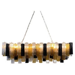 Italian Art Deco Murano Glass Chandelier in the Style of Venini