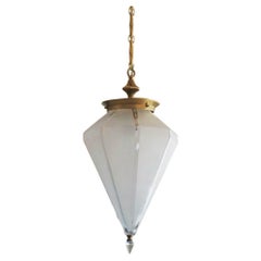 Italian Art Deco Murano Glass Eight-Sided Diamond Shape Lantern, 1930-1939