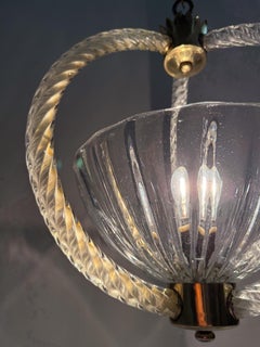 Italian Art Deco Murano Glass Pendant / Chandelier in the style of Barovier, 30s