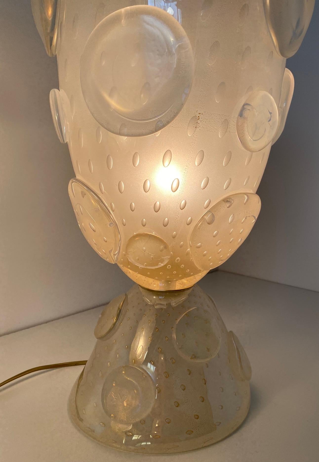 Italian Art Deco Murano Glass Vase Table Lamps 7