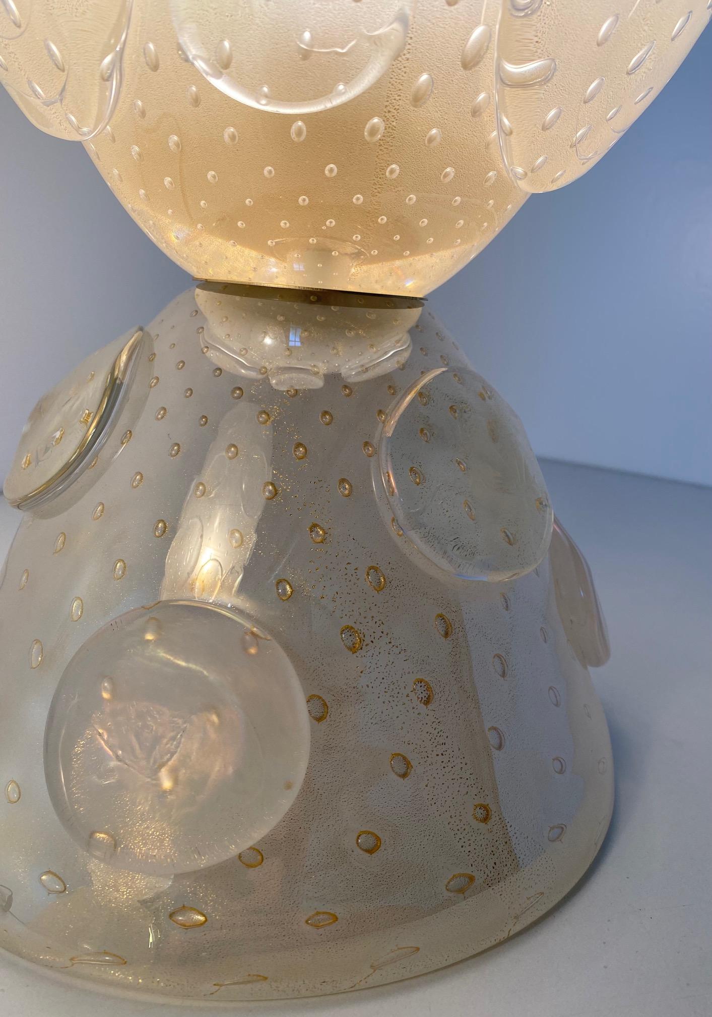 Italian Art Deco Murano Glass Vase Table Lamps 8