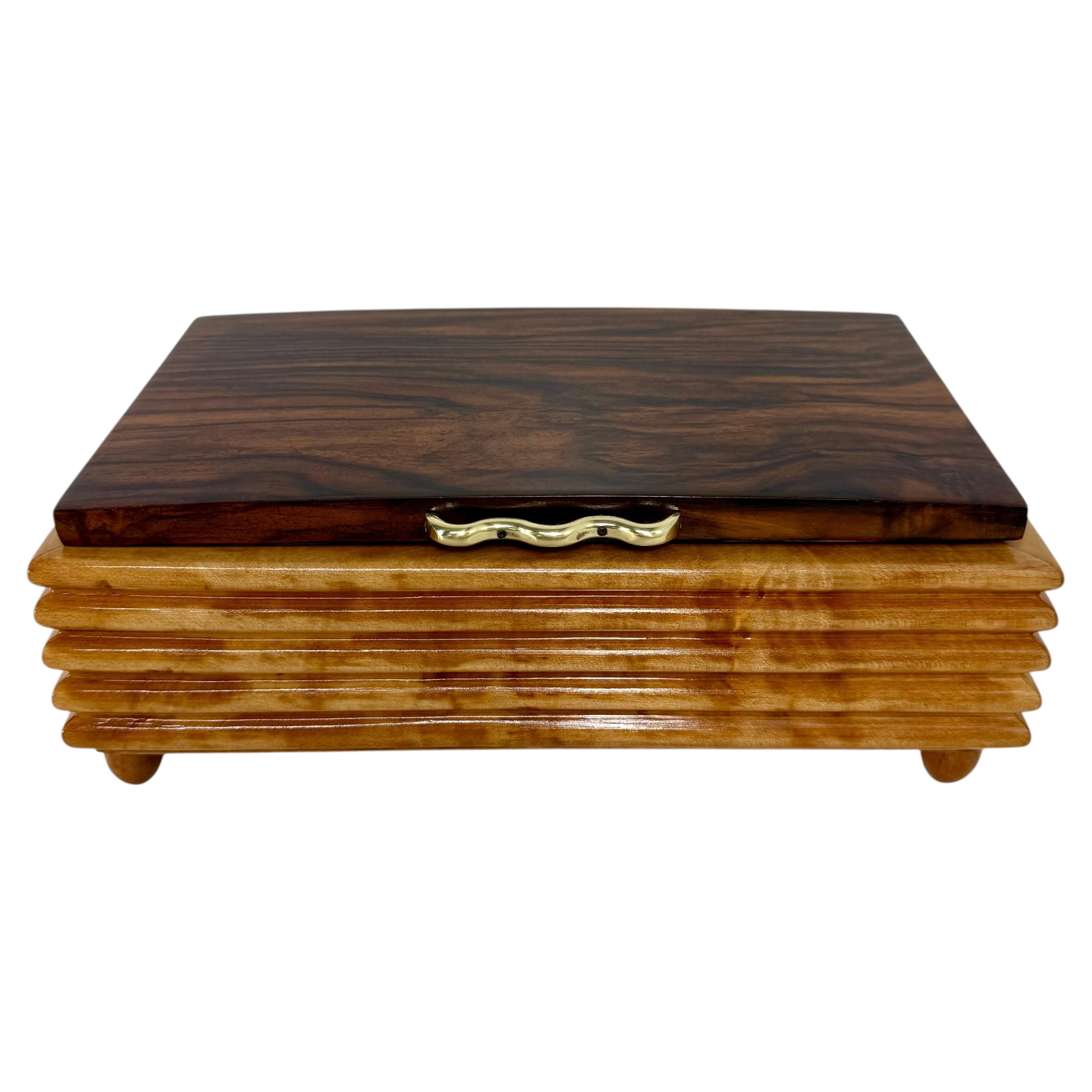 Italian Art Deco Musical Cigarette Box, Barera Radio Venice, 1940s