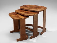 Italian Art Deco Nesting Tables in Walnut