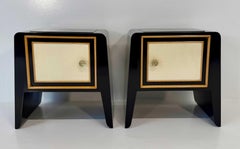 Italian Art Deco Nightstands by Paolo Buffa, Parchment, Maple and Lacquer, 1940s