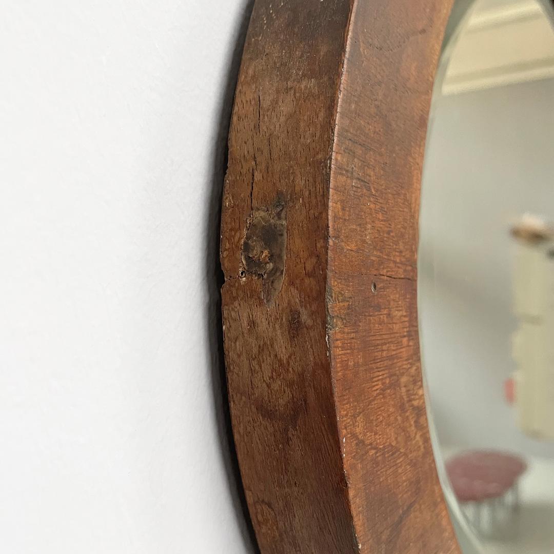 Miroir mural ovale Art déco italien en bois, années 1940 en vente 6