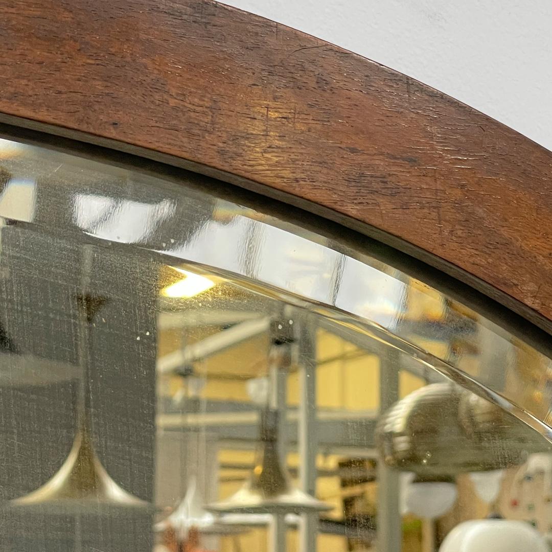 Miroir mural ovale Art déco italien en bois, années 1940 en vente 7