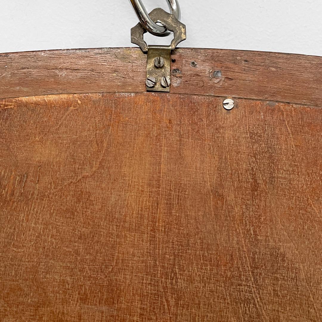 Miroir mural ovale Art déco italien en bois, années 1940 en vente 12
