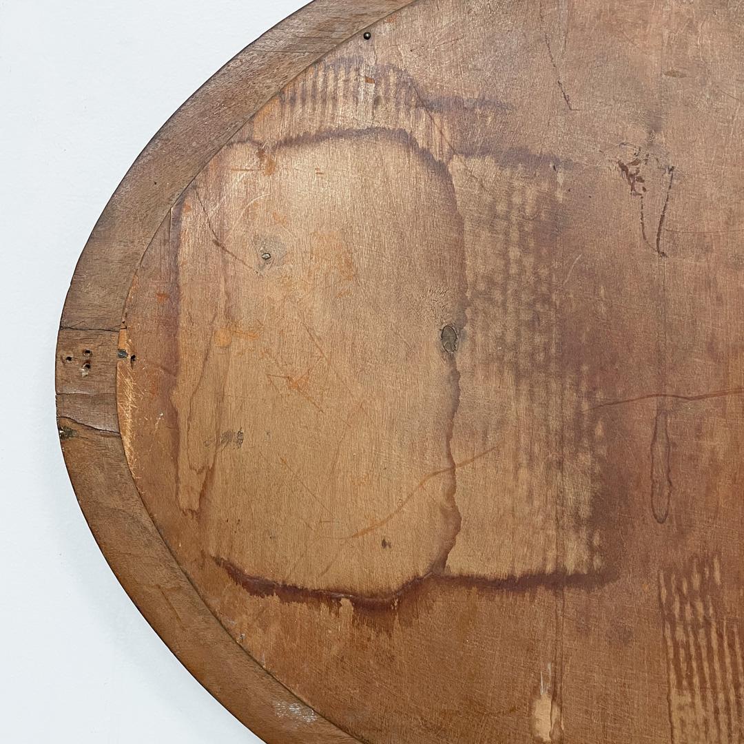 Miroir mural ovale Art déco italien en bois, années 1940 en vente 13