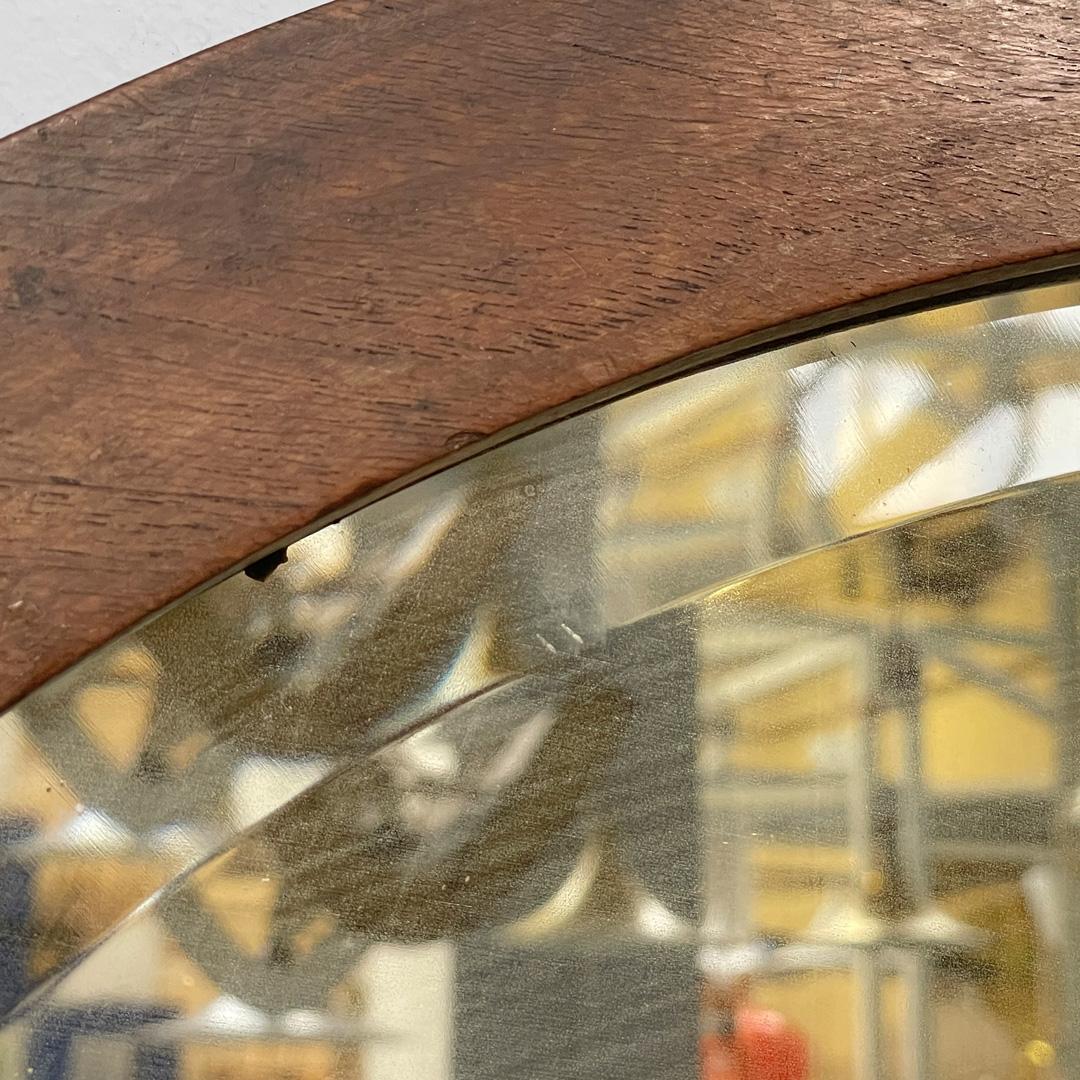 Miroir mural ovale Art déco italien en bois, années 1940 en vente 4