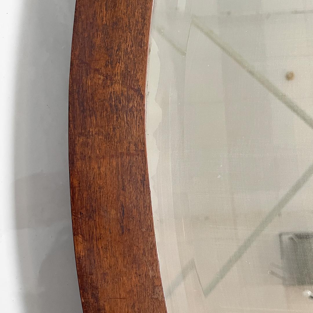 Miroir mural ovale Art déco italien en bois, années 1940 en vente 5
