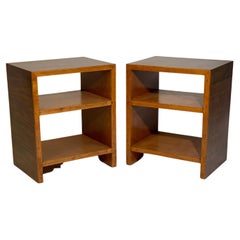 Italian Art Deco Pair Of Double Shelve Side Table Or Bed Tables