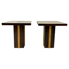 Italian Art Deco Pair of Parchment, Maple and Macassar Twin Coffee Tables