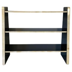 Italian Art Deco Parchment and Black Lacquer Bookcase